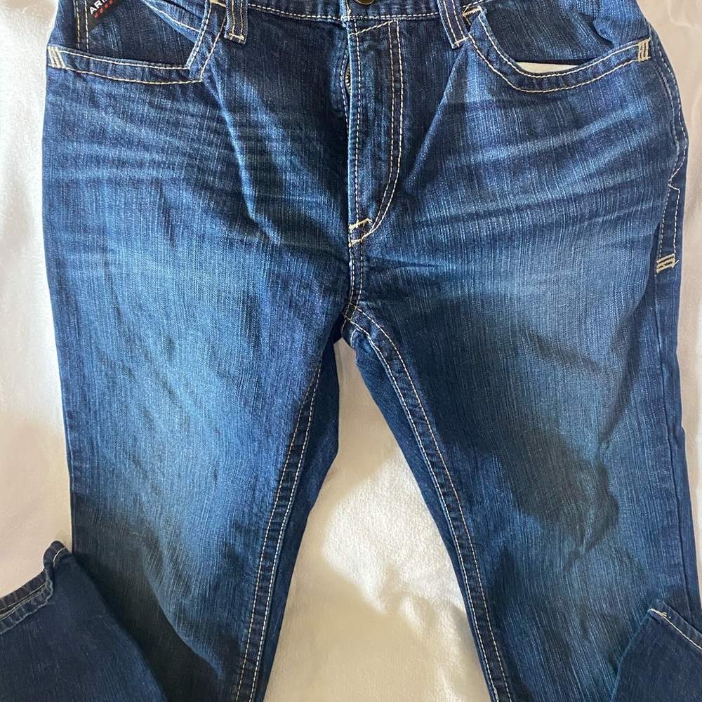 FIRE RATED Ariat Men's Indigo Blue Slim Straight Jeans. Like new